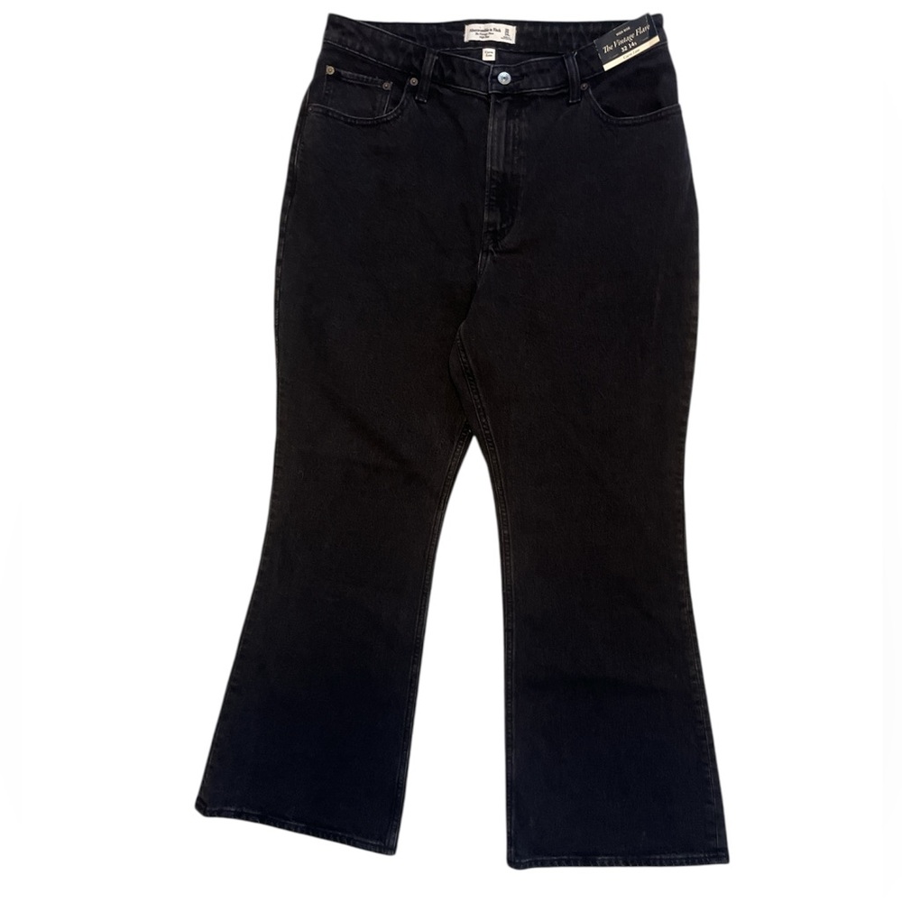 NWT Abercrombie & Fitch 32/30 The Vintage Flare, High Rise, Black